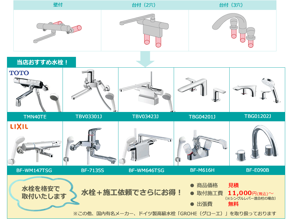当店おすすめ水栓