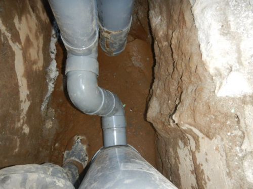 排水管と排水桝の接続