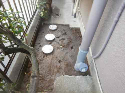 桝2か所と立管の掃除口を追加