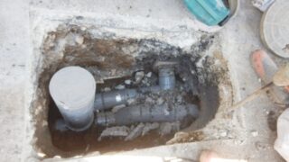 マンションの排水桝および排水管の一部を交換（横浜市旭区さちが丘）