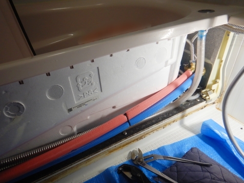 浴室水栓に接続