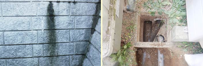 擁壁から水漏れ